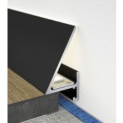 Плинтус алюминиевый EVROWOOD DA05 LED Микроплинтус (5,9/18×20×2000 мм) — Чёрный анод